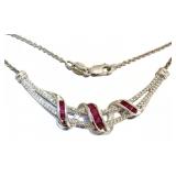Stunning Pink Sapphire & Diamond Evening Necklace Stunning Pink Sapphire & Diamond Evening Necklace