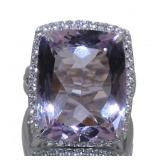 Natural 24.65 ct Pink Amethyst & White Topaz Ring Natural 24.65 ct Pink Amethyst & White Topaz Ring