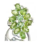 Natural 5.70 ct Green Peridot Waterfall Ring Natural 5.70 ct Green Peridot Waterfall Ring