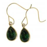 10kt Gold Bezel Set Swarovski Dangle Earrings 10kt Gold Bezel Set Swarovski Dangle Earrings