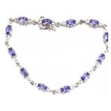 Natural 6.40 ct Tanzanite & White Topaz Bracelet Natural 6.40 ct Tanzanite & White Topaz Bracelet