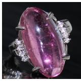 Platinum 11.07 ct Tourmaline & Diamond Ring Platinum 11.07 ct Tourmaline & Diamond Ring