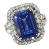 14k Gold 11.25 ct Sapphire & Diamond Ring 14k Gold 11.25 ct Sapphire & Diamond Ring