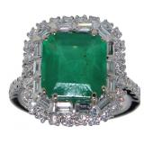 14k Gold 4.65 ct Emerald & Diamond Ring 14k Gold 4.65 ct Emerald & Diamond Ring