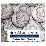 Mixed Date: Circulated Franklin Silver Half Dollar Mixed Date: Circulated Franklin Silver Half Dollar