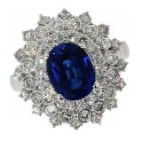 14k Gold 3.62 ct Oval Sapphire & Diamond Ring 14k Gold 3.62 ct Oval Sapphire & Diamond Ring