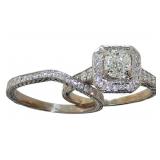 18kt Gold Cushion Cut 1.69 ct Diamond Bridal Set 18kt Gold Cushion Cut 1.69 ct Diamond Bridal Set