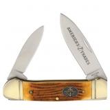 D1551 CANOE BROWN BONE POCKET KNIFE D1551 CANOE BROWN BONE POCKET KNIFE