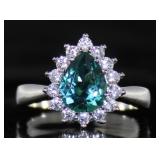 Pear Cut 3.11 ct Color Change Pariaba Ring Pear Cut 3.11 ct Color Change Pariaba Ring