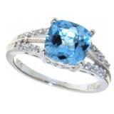 Cushion Cut 2.75 ct Blue Topaz Ring Cushion Cut 2.75 ct Blue Topaz Ring