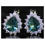 Pear Cut 4.66 ct Color Change Pariaba Earrings Pear Cut 4.66 ct Color Change Pariaba Earrings