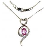 Beautiful Pink Sapphire Heart Necklace Beautiful Pink Sapphire Heart Necklace