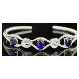 Oval 6.20 ct Sapphire Designer Cuff Bracelet Oval 6.20 ct Sapphire Designer Cuff Bracelet