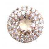 Round 3.20 ct Morganite Halo Pendant Round 3.20 ct Morganite Halo Pendant