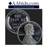 1 OZ - .999 SILVER ROUND WHEAT CENT DESIGN 1 OZ - .999 SILVER ROUND WHEAT CENT DESIGN