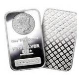One Ounce: Morgan Dollar .999 Fine Silver Bar One Ounce: Morgan Dollar .999 Fine Silver Bar