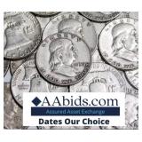 Mixed Date: Circulated Franklin Silver Half Dollar Mixed Date: Circulated Franklin Silver Half Dollar