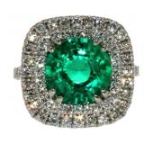 14kt Gold 4.76 ct Emerald & Diamond Ring 14kt Gold 4.76 ct Emerald & Diamond Ring