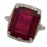 14kt Gold 12.69 ct Ruby & Diamond Ring 14kt Gold 12.69 ct Ruby & Diamond Ring