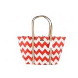 KATE SPADE Red & White Chevron Tote Bag KATE SPADE Red & White Chevron Tote Bag
