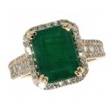 14k Gold 5.31 ct Natural Emerald & Diamond Ring 14k Gold 5.31 ct Natural Emerald & Diamond Ring