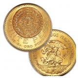 1917-1959 Mexico Gold 20 Peso Coin 1917-1959 Mexico Gold 20 Peso Coin