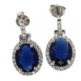 Beautiful Blue & White Sapphire Earrings Beautiful Blue & White Sapphire Earrings