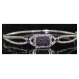 Black & White Diamond Accented Cuff Bracelet Black & White Diamond Accented Cuff Bracelet