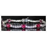 Beautiful Ruby & White Topaz Fashion Bracelet Beautiful Ruby & White Topaz Fashion Bracelet