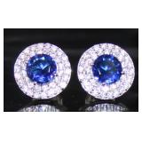 Round 2.60 ct Sapphire Designer Earrings Round 2.60 ct Sapphire Designer Earrings