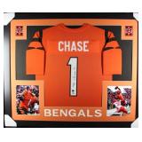 Autographed Ja'Marr Chase Custom Framed Jerseys Autographed Ja'Marr Chase Custom Framed Jerseys
