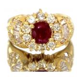 18kt Gold 2.43 ct Natural Ruby & Diamond Ring 18kt Gold 2.43 ct Natural Ruby & Diamond Ring