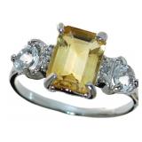 Emerald Cut 2.40 ct Natural Citrine & Diamond Ring Emerald Cut 2.40 ct Natural Citrine & Diamond Ring
