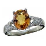 Oval 2.05 ct Natural Citrine & Diamond Ring Oval 2.05 ct Natural Citrine & Diamond Ring