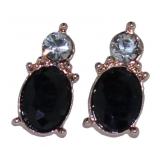 Rose Tone Natural Oval Sapphire & Crystal Earrings Rose Tone Natural Oval Sapphire & Crystal Earrings