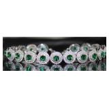 Quality 11.25 ct Emerald Halo Bracelet Quality 11.25 ct Emerald Halo Bracelet