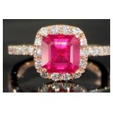 14kt Rose Gold 3.94 ct Ruby & Diamond Ring 14kt Rose Gold 3.94 ct Ruby & Diamond Ring