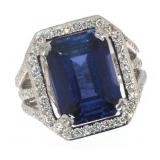 18k Gold 10.17 ct Sapphire & Diamond Ring 18k Gold 10.17 ct Sapphire & Diamond Ring
