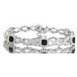 Genuine Elegant Black & White Diamond Bracelet Genuine Elegant Black & White Diamond Bracelet