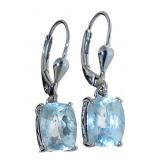 Radiant Cut 4.00 ct Natural Aquamarine Earrings Radiant Cut 4.00 ct Natural Aquamarine Earrings