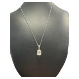 Radiant Cut 2.00 ct Natural Aqumarine Necklace Radiant Cut 2.00 ct Natural Aqumarine Necklace