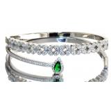 Quality Pear Cut Emerald & White Topaz Bracelet Quality Pear Cut Emerald & White Topaz Bracelet