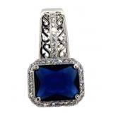 Brilliant Cushion Blue & White Sapphire Pendant Brilliant Cushion Blue & White Sapphire Pendant