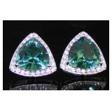 Trillion Cut 6.30 ct Color Change Pariaba Earrings Trillion Cut 6.30 ct Color Change Pariaba Earrings