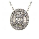14kt Gold Oval 1/4 ct Baguette Diamond Necklace 14kt Gold Oval 1/4 ct Baguette Diamond Necklace