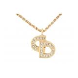 Christian Dior CD Logo Rhinestone Necklace Christian Dior CD Logo Rhinestone Necklace