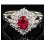 Platinum 1.33 ct GIA Ruby & Diamond Ring Platinum 1.33 ct GIA Ruby & Diamond Ring