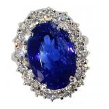 14k Gold 11.16 ct Oval Tanzanite & Diamond Ring 14k Gold 11.16 ct Oval Tanzanite & Diamond Ring