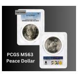PCGS MS63 Peace Silver Dollar (Year Varies) PCGS MS63 Peace Silver Dollar (Year Varies)