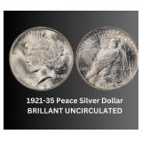 1921-35 Brilliant Uncirculated Peace Silver Dollar 1921-35 Brilliant Uncirculated Peace Silver Dollar